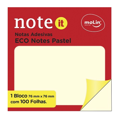 Bloco De Notas Adesivas Molin Eco Mm X Mm Folhas Shopee