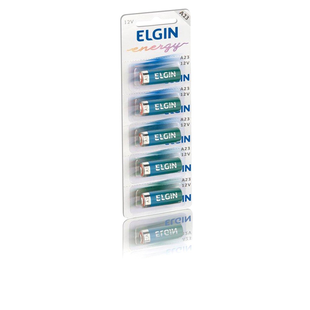 5 Pilhas Baterias Elgin 12v A23 Controle Portão Alarme