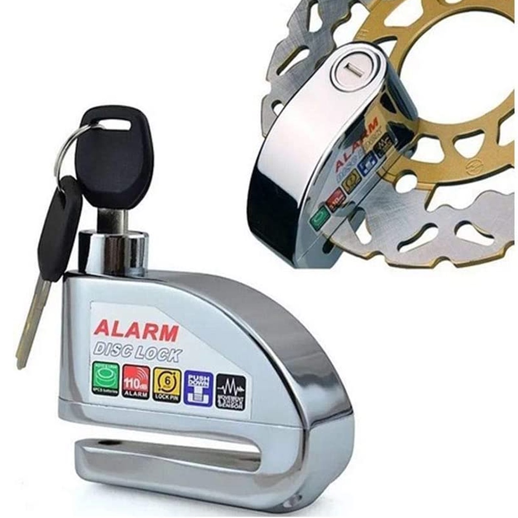 Trava Disco Moto Com Alarme Sensor Anti Furto A Prova D´água