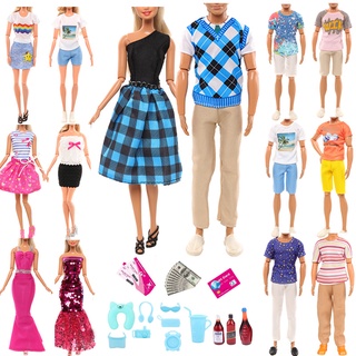 41 Pcs Moda Barato Barbies Boneca Roupas Acessórios Lote Casas Brinquedos  Vestido Presente Para Barbie BJD 1/6