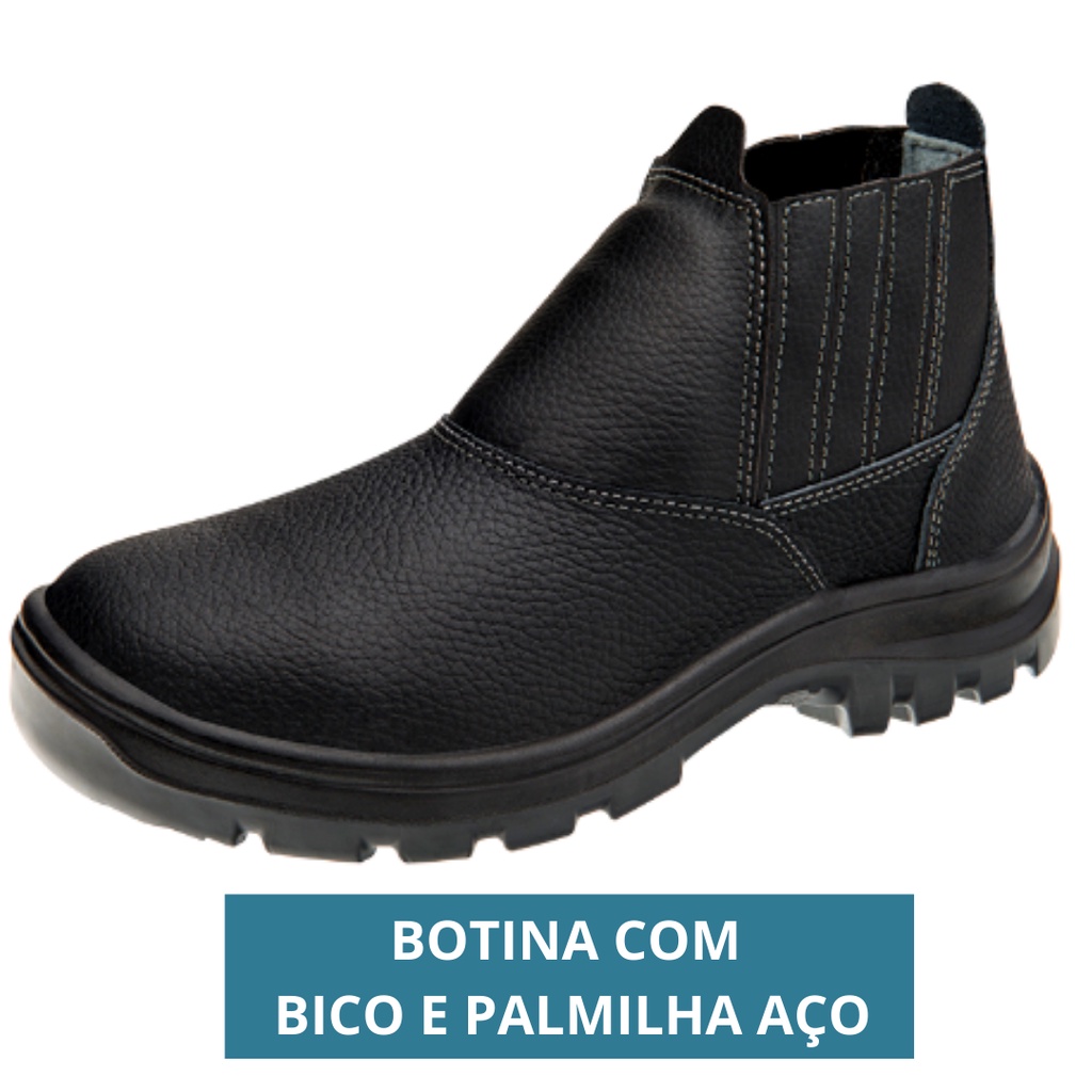 Botina Bota De Segurança Elástico Bico e Palmilha Aço Marluvas