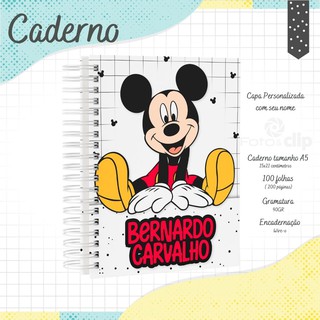 Caderno Personalizado MICKEY 100 Fls (200 páginas)
