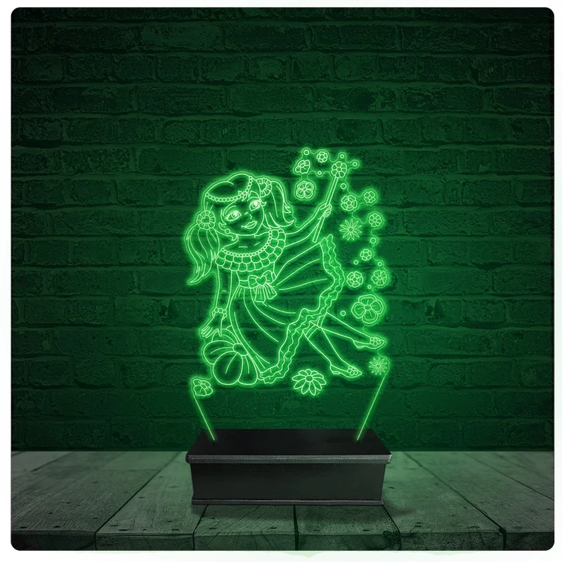 Luminária Abajur Acrílico Led - Princesa Desenhos Infantis