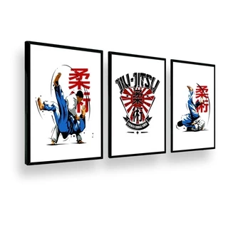 Quadro Decorativo Kit Quarto Anime Filme Serie Jiu Jitsu Luta Olimpiadas Retro