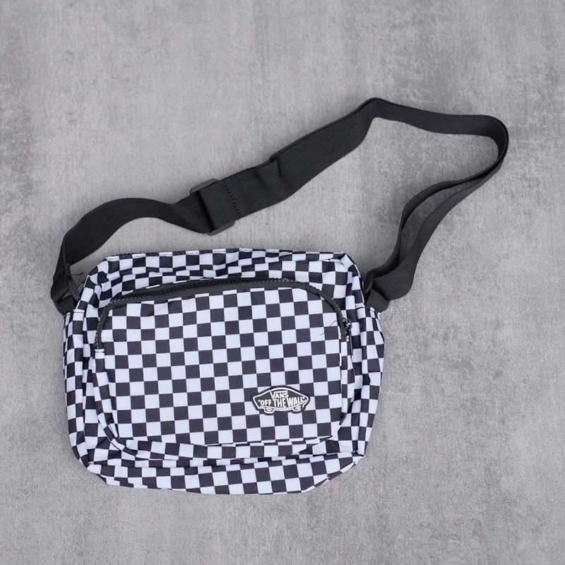 Quadriculado Vans VIP Crossbody Bag (Preto/Branco) Shopee Brasil