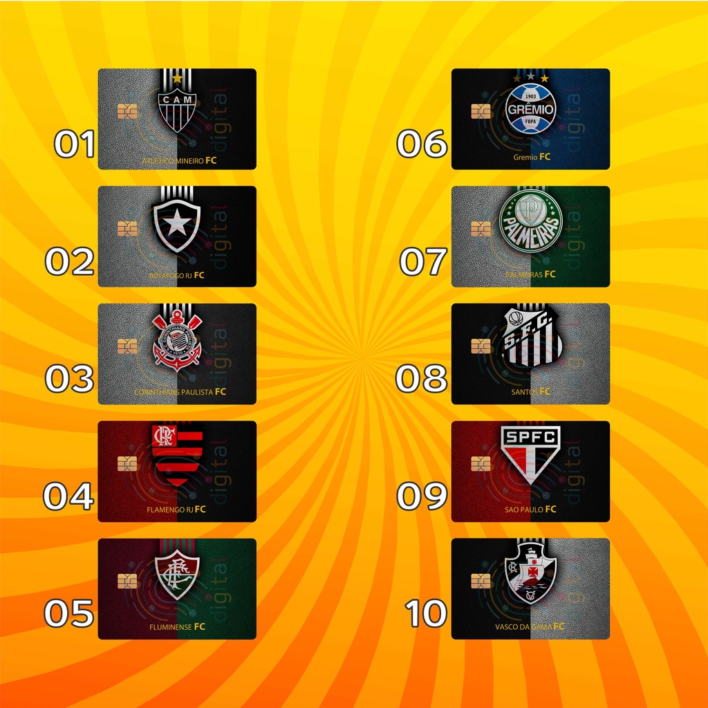 Adesivo de Cartão Crédito e Débito Flamengo, Skin Card Película