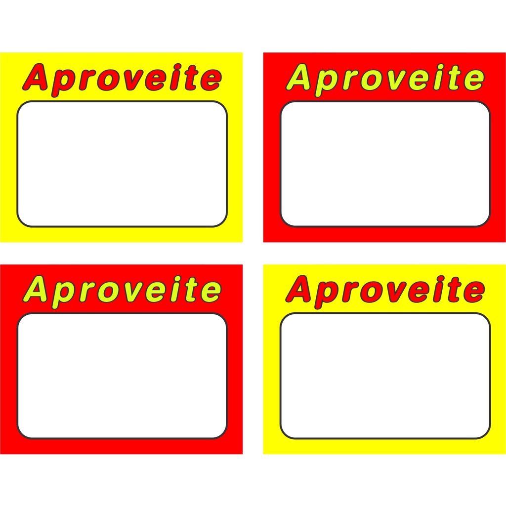 50 Plaquinhas pvc 8,0 x 6,6 cm, etiqueta preços Aproveite, e