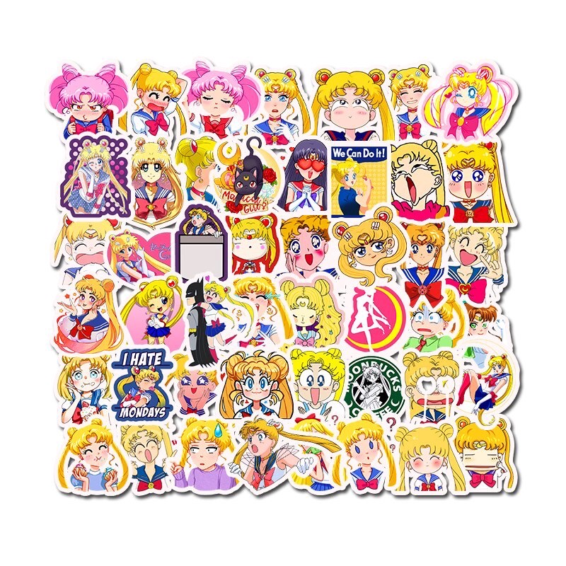 Kit Com 50 Adesivos Da Sailor Moon Shopee Brasil