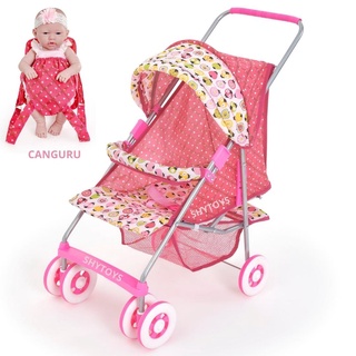 Carrinho de Boneca Para Bebê Reborn Shine Princess - Super Premium