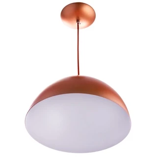 Lustre Pendente Meia Lua 40cm De Aluminio Cobre