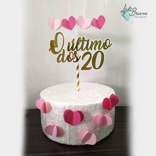 Topo de bolo o Último dos 20 para comemorar 29 anos | Shopee Brasil