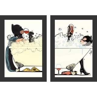 Placas decorativas quadros. Super Heróis Banheiro Batman Mulher Gato
