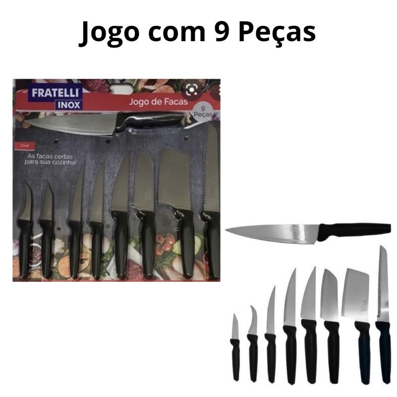 Conjunto de Facas de Cozinha - 9 Peças