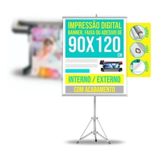 Faixa, Banner ou Adesivo de 90 x 120 cm (0,9 x 1,2 m) c/ Impressão Digital (uso interno ou externo)