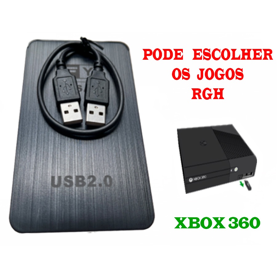 HD de 1TB Lotado com 179 Jogos para Xbox 360 RGH 