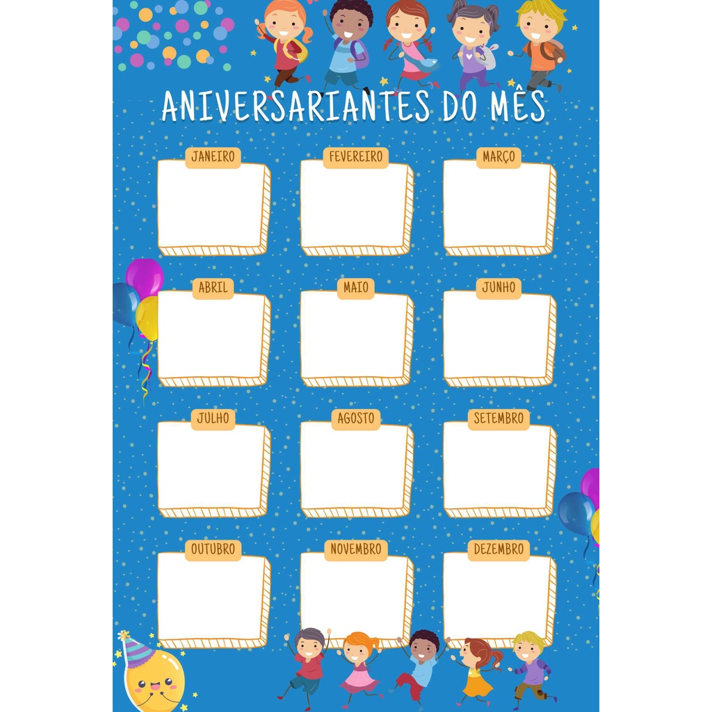 Kit de 2 Banners Escolares Calendário e Aniversariantes + Chamadinha 30  alunos - Loja PlimShop