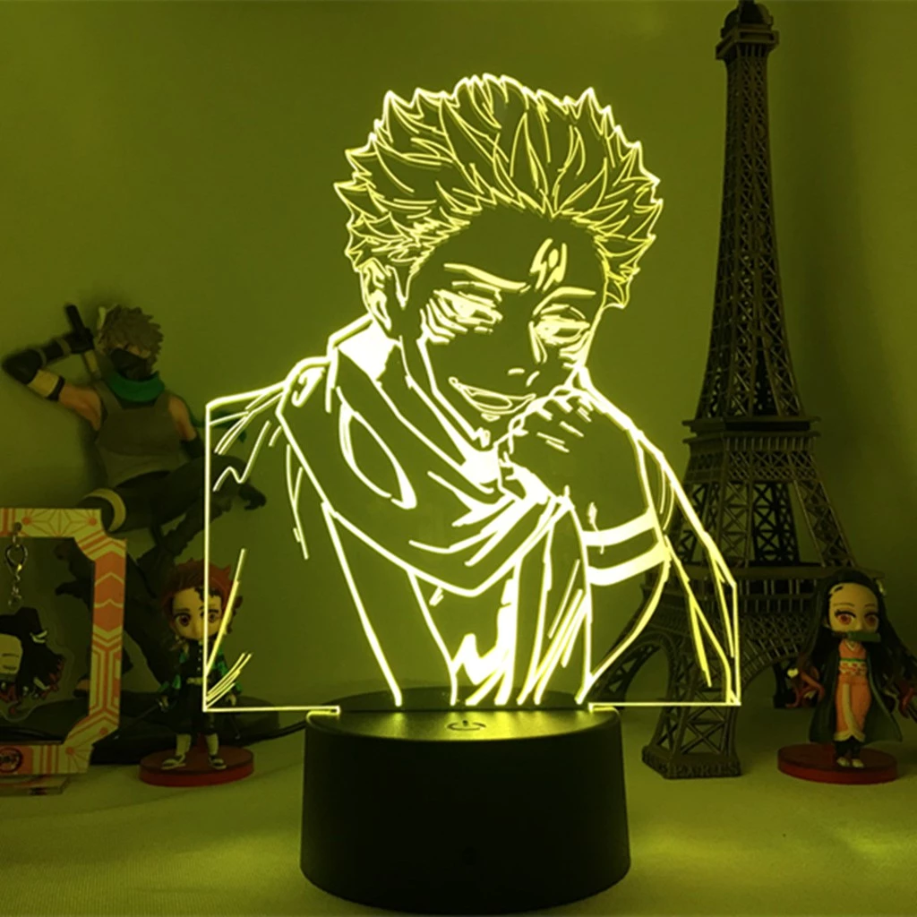 Anime Jujutsu Kaisen Yuji Itadori Figure Lâmpada Led Noturna Jagermeister