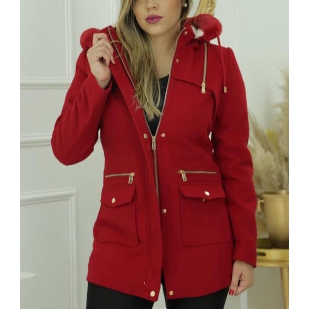 Casaco Parka com Capuz Feminino