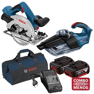 Serra Circular GKS 18V-57 e Aspirador de pó GAS 18V-1 a bat 18V