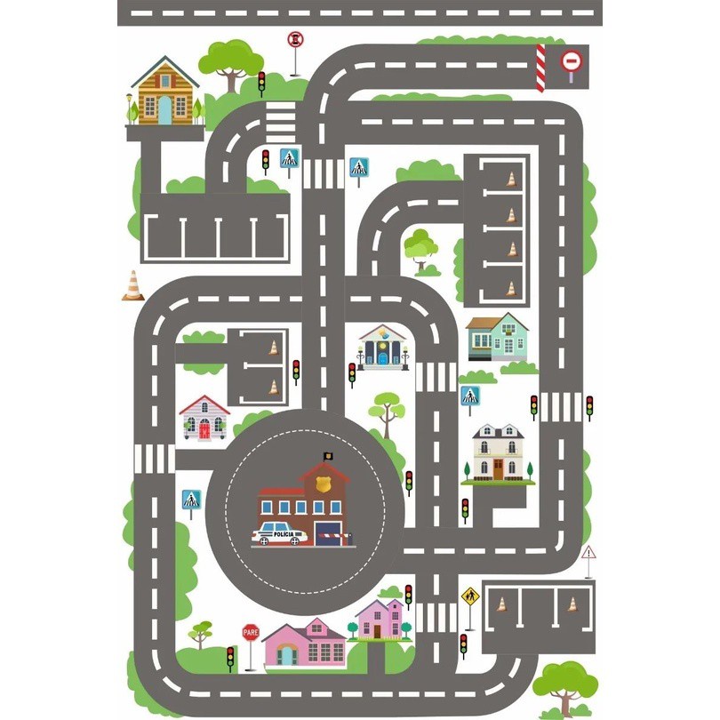 Pista Para Carrinhos Grande Cidade Bairro 100x50cm