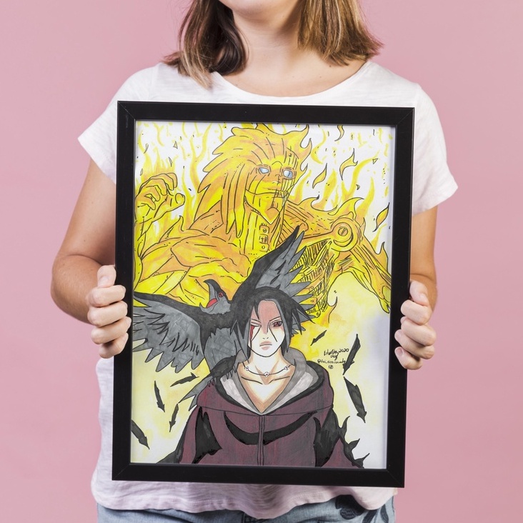 Quadro com Moldura Itachi Uchiha: Naruto Shippuden - Toyshow Tudo