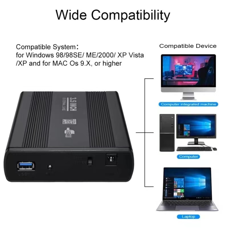 Case 3 5 para hd externo usb 3 0 pc computador desktop ultra faz a boa 