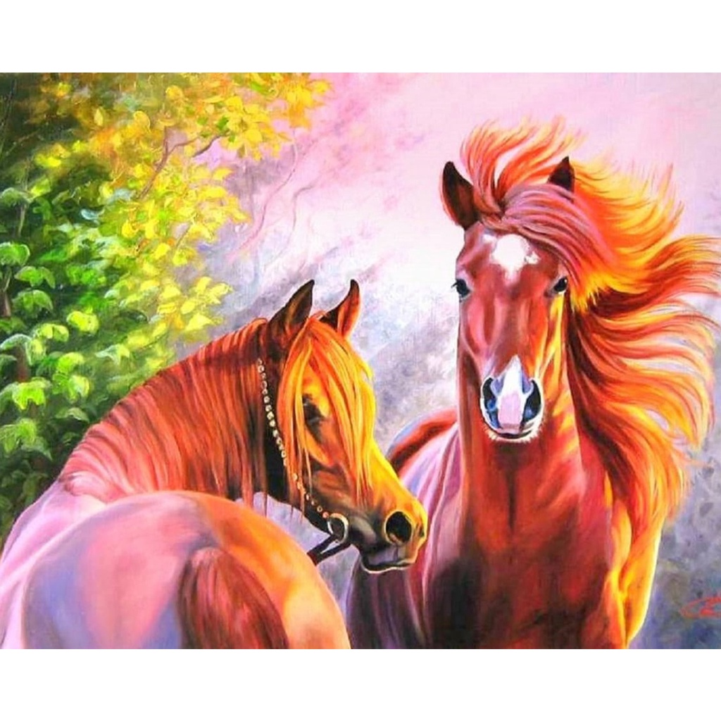 Pintura a óleo de cavalo por números, arte de desenho, arte de desenho,  pintura de tela