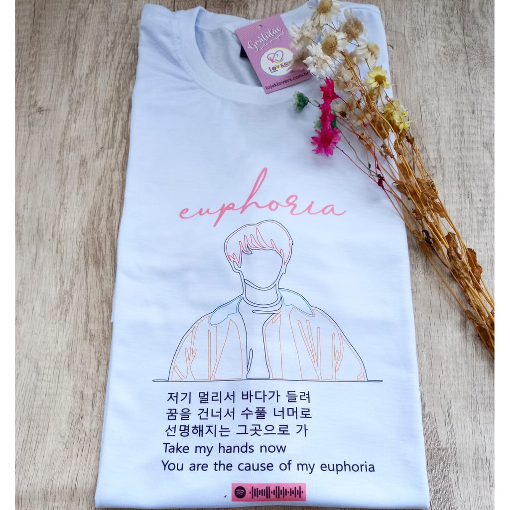 Camiseta Unissex Single Euphoria BTS ( Grupo Kpop ) | Shopee Brasil