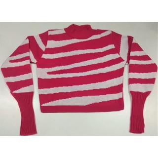 Blusa feminina com estampa zebra animal print em tricô, de ótima qualidade (Comprimento: 42 centímetros)