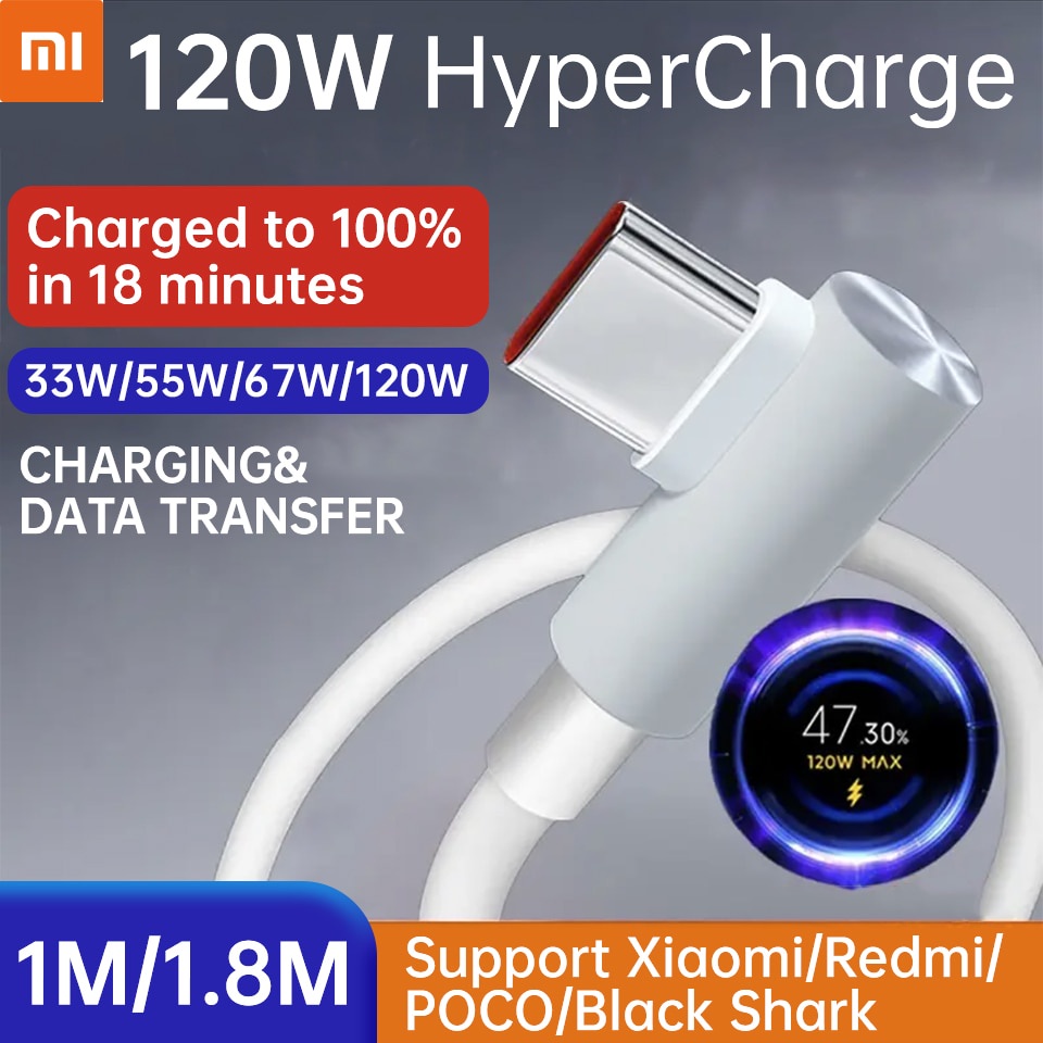 Cabo USB-C De 120W Xiaomi Tipo 90 Graus Carregador Rápido De Cotovelo Mi 12 Pro POCO F4 GT F3 Redmi BlackShark Para Jogos