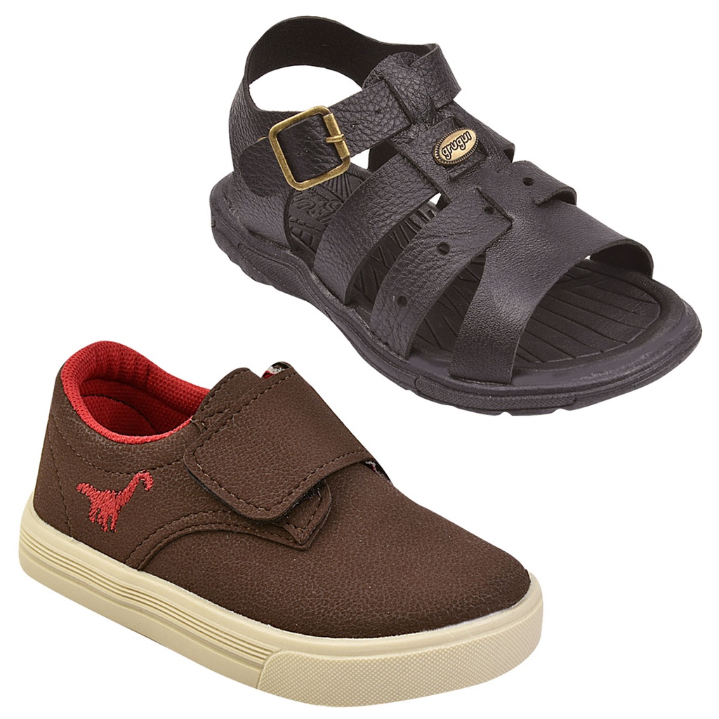Kit 2 pares Sandália Tênis Casual Infantil Grugui Menino