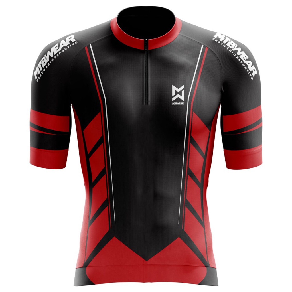 Camisa De Ciclismo Camiseta Ciclismo Mtb 2022 Preta/Vermelha