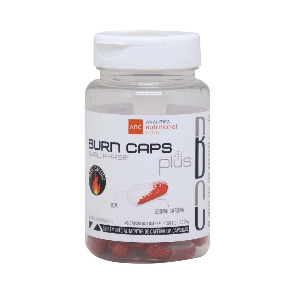 Termogênico Burn Caps Plus ANC 45 Cápsulas 200mg Cafeína | Shopee Brasil