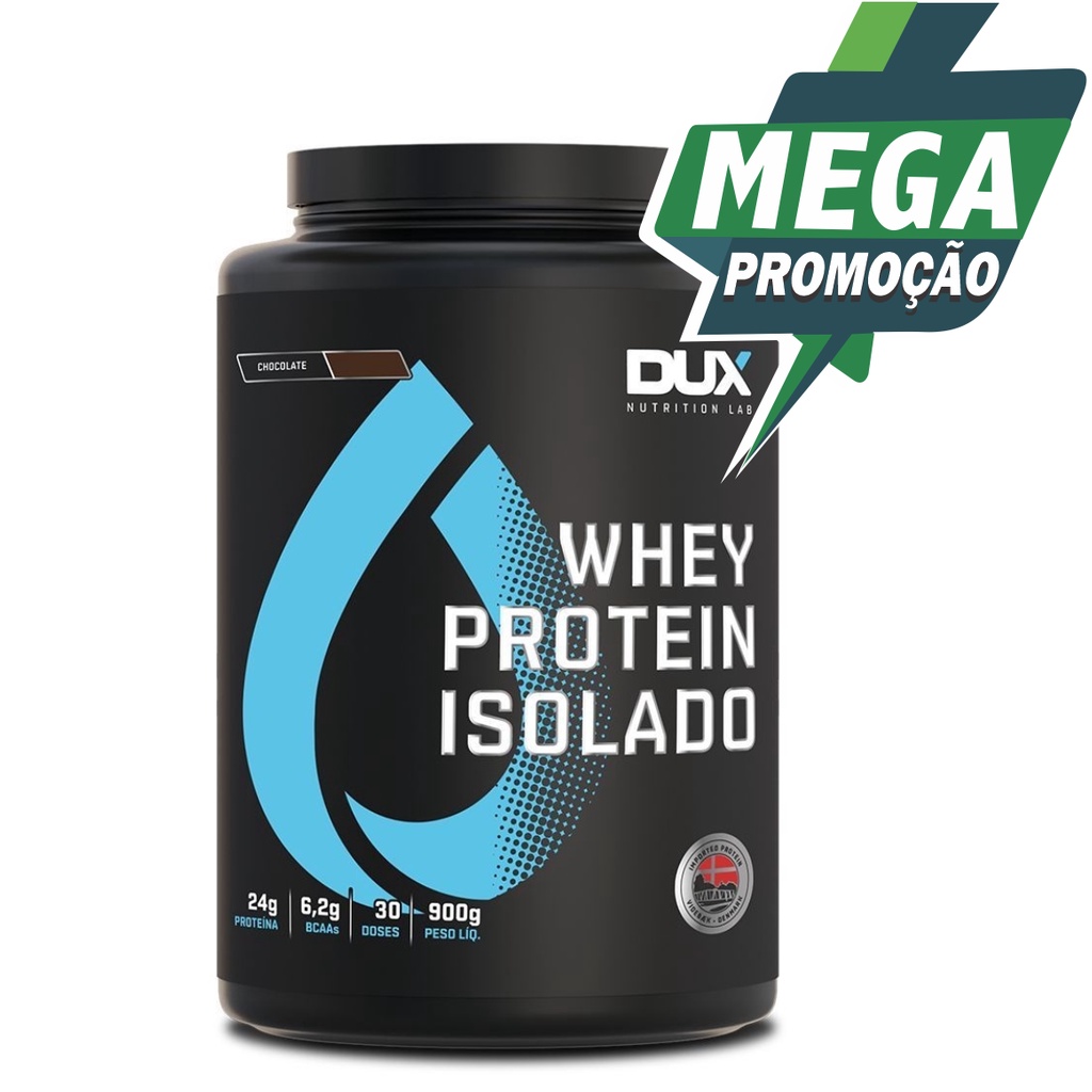 Whey Protein Isolado 900g Dux Nutrition Fitness Academy Academia Proteína Sáude Suplemento Alimentar