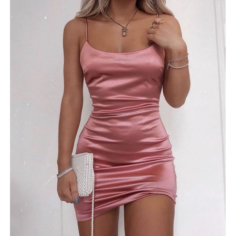 Vestido curto best sale de cetim