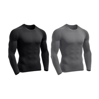Kit com 2 Camisetas Proteção Solar Térmica Segunda Pele Tecido Gelado UV 50+