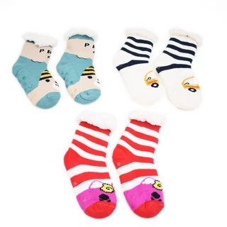 Meia Infantil Menina Menino Antiderrapante De Inverno Com Forro Interno De Pelucia em Oferta na Shopee