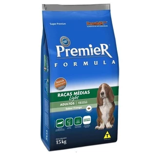 Ração Premier Formula Light Cães Adultos Raças Médias Frango 15 kg