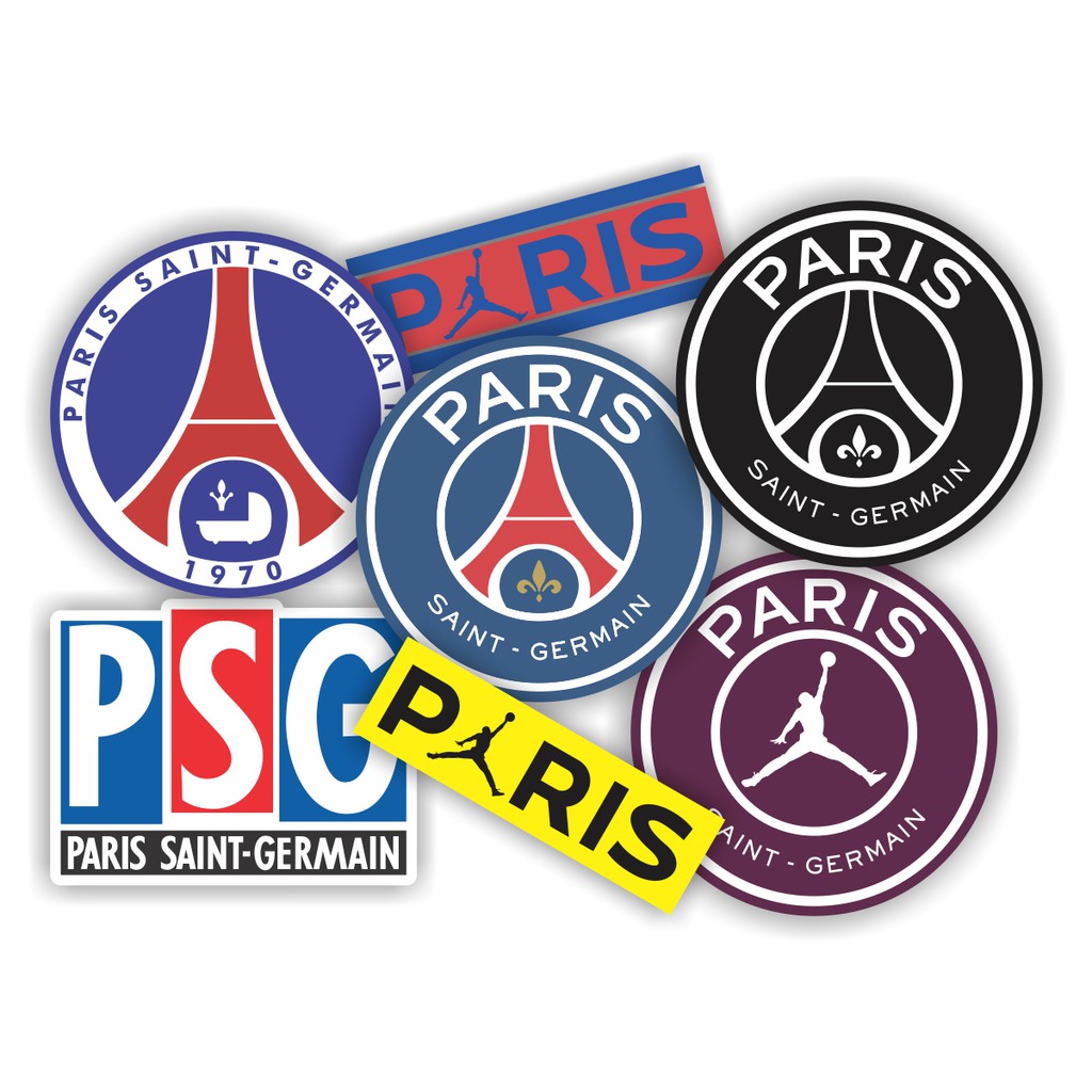 Kit 7 adesivos PSG Paris Saint Germain Neymar Messi Stickers A Prova D'agua Adesivos para Notebook Skate