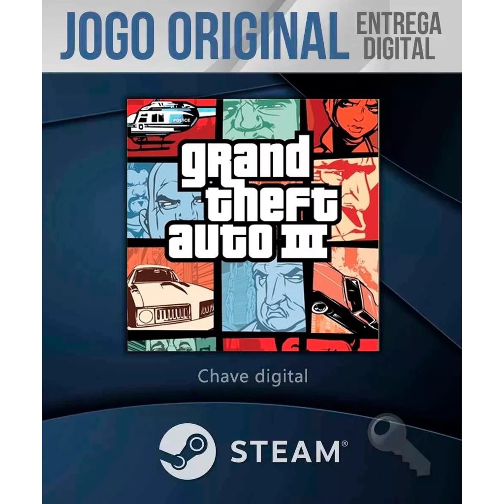 Gta 3 Grand Theft Auto Iii Jogo Pc Ativa Steam Key Chave