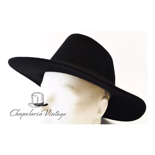 Chapéu Fedora Preto Masculino Feminino Gótico