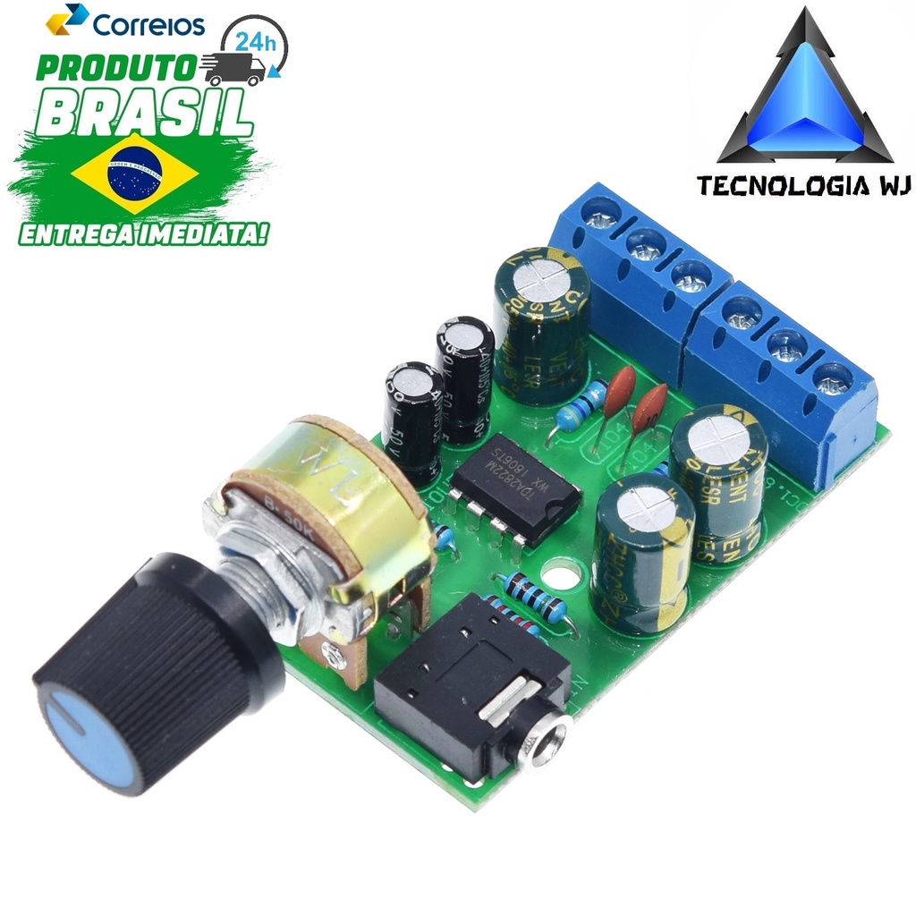 placa de amplificador de potência de áudio estéreo 3.5mm aux