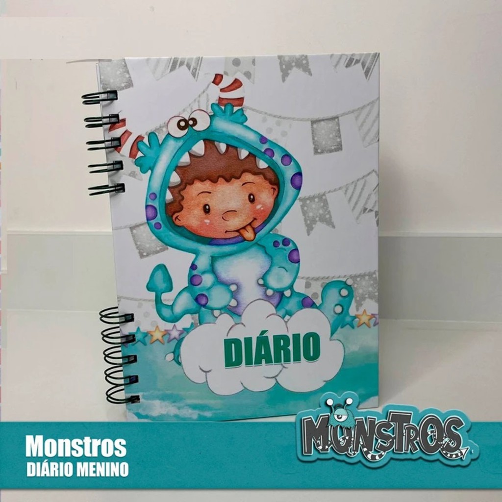 Diário Kids Monstros - Menino | Shopee Brasil