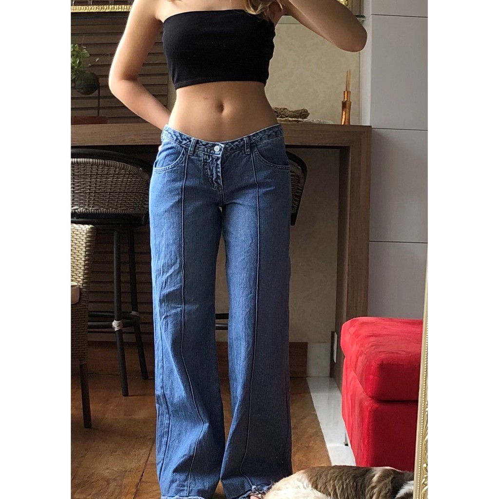 Calça cintura baixa store feminina