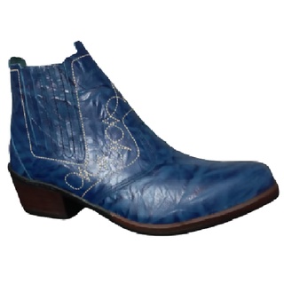 Bota Country Masculina em Couro Botina Cowboy Pra Rodeio Festa Peao de Boiadeiro Vaquejada Cavalgada Botinha Solado Borracha Salto Carrapeta Estilo Modelo Sertanejo Marca Campolina Modelo Referencia 3736