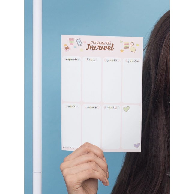 Bloco planner semanal com 30 folhas tam. A5 | Shopee Brasil