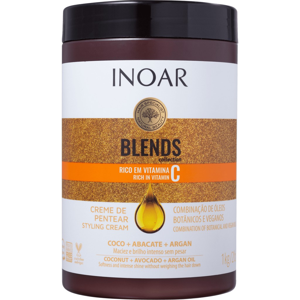 Inoar Coleção Blends - Creme De Pentear Vegano 1kg | Shopee Brasil