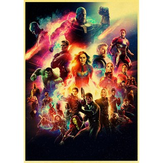 Novo Filme Marvel Avengers Endgame Cartaz De Papel Kraft Super Hero Retro  Poster And Prints Café Quarto Adesivos De Parede Pintura Da Arte