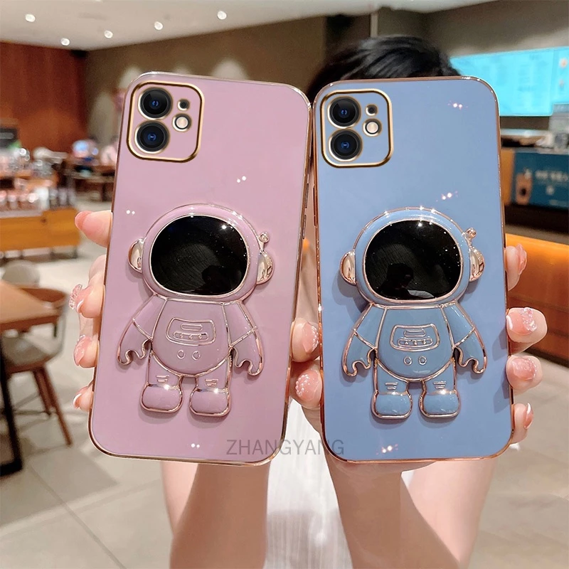 capinha iPhone 11 11 PRO 11 PRO MAX capa iPhone 11 11 PRO 11 PRO MAX Telefônica Eletrodeposição 3D Astronauta Suporte Po