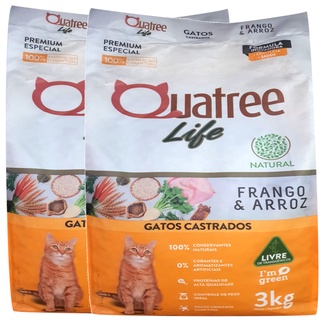 Ração Quatree Life Premium Especial Gatos Castrados Sabor Frango e